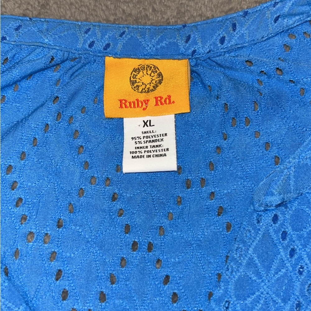 Ruby Rd. Blue XL blouse - Picture 2 of 5
